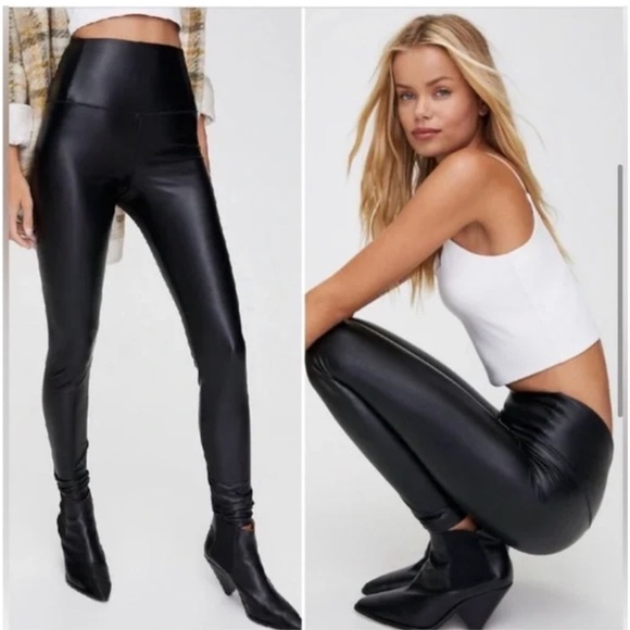 Wilfred Daria Black Vegan High Waisted Leather Pants Size L - Picture 8 of 11